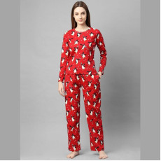 Rigo-Women-Red-Printed-Cotton-Full-Sleeve-Night-Suit